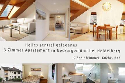 Helles, möbliertes, klimatisiertes, zentral gelegenes 3 Zimmer Apartment - Neckargemünd