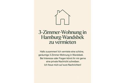 3 Zimmer Wohnung - 1.000,00&nbsp;EUR Kaltmiete, ca.&nbsp; 73,00&nbsp;m&sup2; in Hamburg (PLZ: 22047) Wandsbek