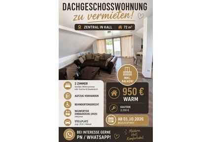 Helle 2-Zimmer Wohnung | Kall | 72m2 | Balkon | Aufzug