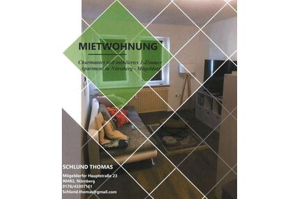 Charmantes voll möbliertes 1-Zimmer Apartment Nähe Wöhrder See - Nürnberg Erlenstegen