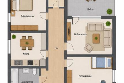 3 Zimmer Wohnung möbliert 60qm Nähe BhfAutobahn HanauFrankfurt - Bruchköbel