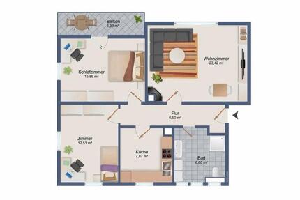 3 Zimmer Wohnung in Nagold mit großzügige Kellerfläche.