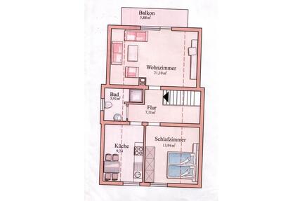 2 Zimmer Dachgeschoss Wohnung mit Balkon - Bensheim