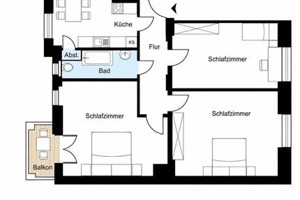 Großes WG-Zimmer mit Balkon – Berlin-Johannisthal