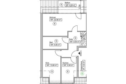 3,5 Zimmer Maissonette Wohnung mit großem Balkon und zwei Bädern - Köln Mülheim