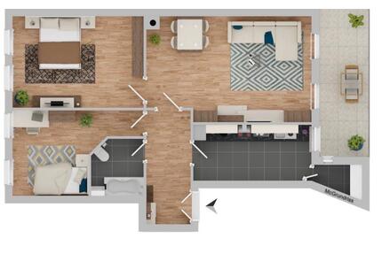 3-Zimmer Wohnung mit Balkon und Dielenboden - Leipzig Ost