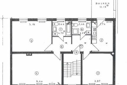 3.Zimmer 99qm Wohnung mit Balkon und Küche und 2 Badezimmern - Kiel Blücherplatz