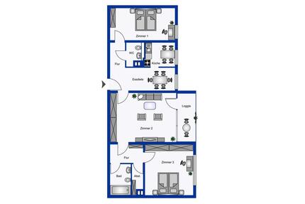 3 Zimmer Wohnung mit Loggia 2 WC in Hombruch Dortmund Süden