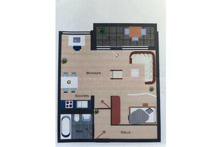Appartement zur Zwischenmiete - 750,00&nbsp;EUR Kaltmiete, ca.&nbsp; 45,00&nbsp;m&sup2; in Münster (PLZ: 48151) Mitte-Süd