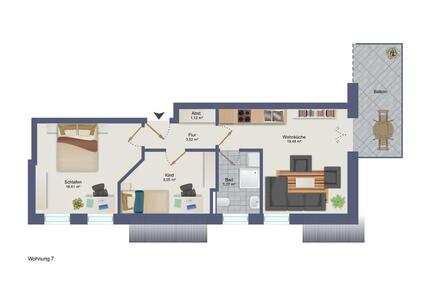 Neubauwohnung DG Whg. 7 - 3 Zimmer Sophienstraße Diepholz