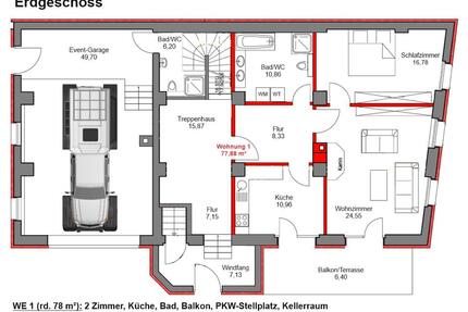 Höchst attraktive 2-Raumwohnung mit Balkon - Erfurt Linderbach