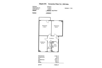 3 Zimmer Wohnung Vorwerk - 815,00&nbsp;EUR Kaltmiete, ca.&nbsp; 75,00&nbsp;m&sup2; in Celle (PLZ: 29229) Bostel