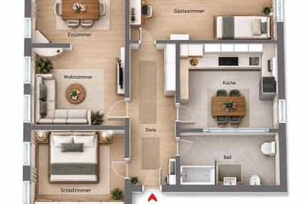 3,54,5 Zimmer Wohnung in Oberhausen