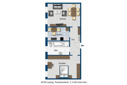 Leipzig Tschaikowskistraße- 2 Zimmer Wohnung - frei ab sofort