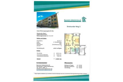 modernisierte 3-Zimmer Wohnung - 908,00&nbsp;EUR Kaltmiete, ca.&nbsp; 65,75&nbsp;m&sup2; in Kaltenkirchen (PLZ: 24568)