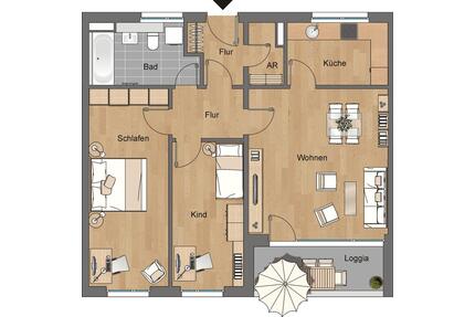 160091101334 - 3-Raum-Wohnung im 3.OG mit Balkon und Aufzug - Erfurt Johannesvorstadt