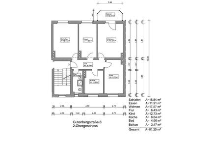 4 Zimmer Wohnung, Balkon, Gutenbergstr. 8, Weißenfels ab 01.08.26