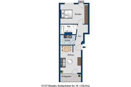 Moderne 2 Zimmer Wohnung mit Wintergarten - Dresden Neustadt