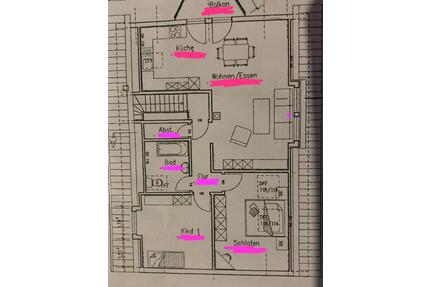 3 Zimmer DG mit Balkon - 900,00&nbsp;EUR Kaltmiete, ca.&nbsp; 92,00&nbsp;m&sup2; in Waldaschaff (PLZ: 63857)
