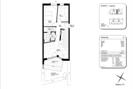Wohnung zum Mieten in Augsburg 1.260,00 € 73.99 m²