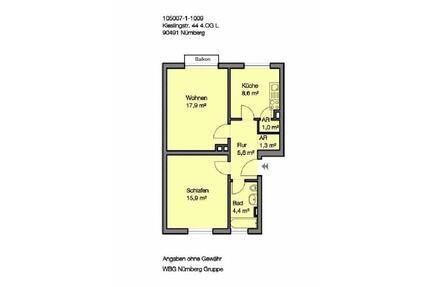 Helle 2 Zimmer Wohnung der WBG am Nordostbahnhof - Nürnberg Erlenstegen