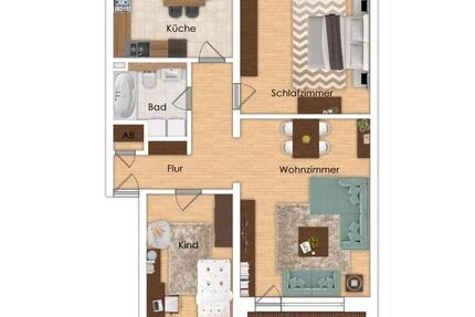 3 Zimmer Wohnung Moers Kapellen Stellplatz Garage Fußbodenheizung