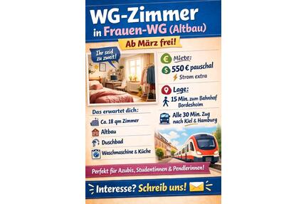 WG-Zimmer in Frauen-WG (Altbau) – ab März frei - Bordesholm