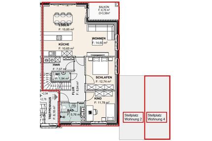 Obergeschosswohnung 4 Zimmer Küche Bad - Bösel