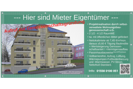 Projektierte genossenschaftliche 2 - 4 Raum-Mietwohnung - Wuppertal Gemarkung Barmen
